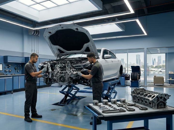 Independent BMW specialist garage in Dubai servicing a BMW